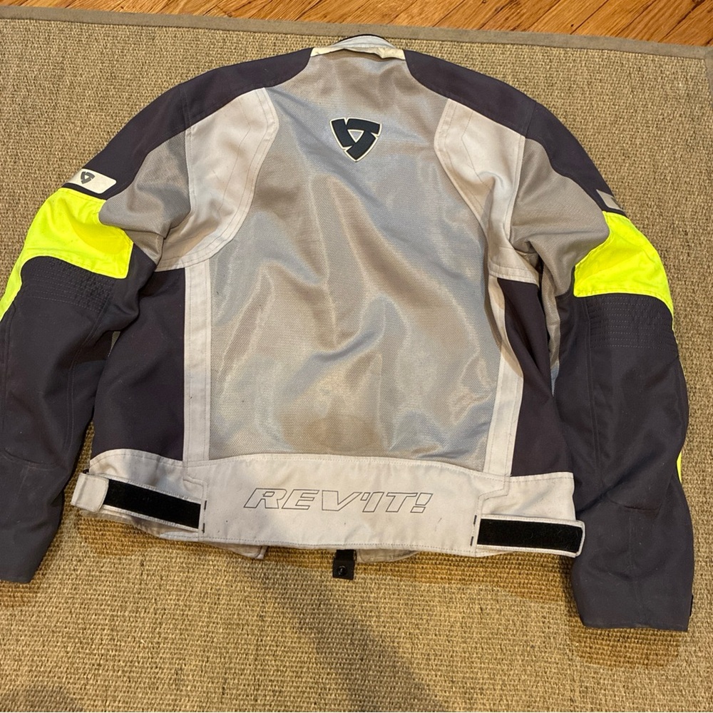 REV'IT Airwave Motorcycle Jacket Silver/Yellow XL Shoulder Elbow Hard Pad * Read - Picture 7 of 11